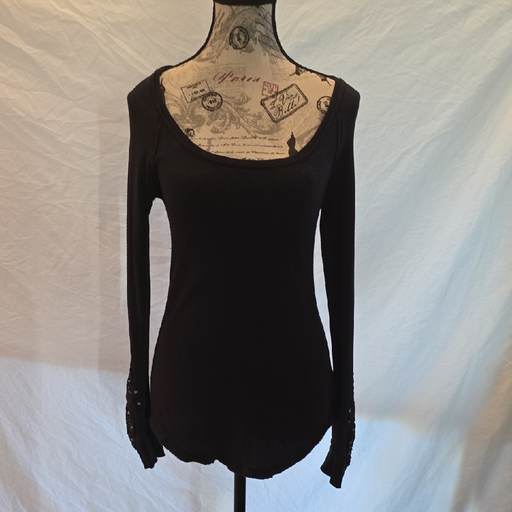 We The Free Black Long Sleeve Bodysuit